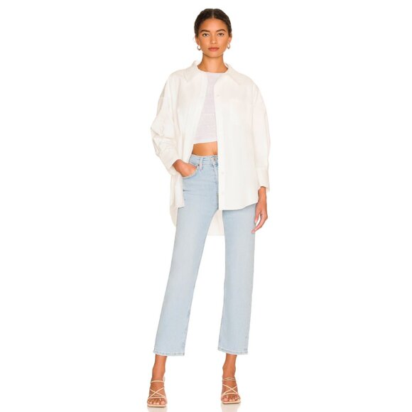 New Re/Done 70's Stove Pipe High Rise Waist Straight Leg Crop Light Wash Vintage - Picture 5 of 16